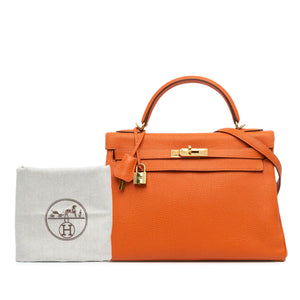 Hermès Kelly Retourne 32 Orange Togo Gold