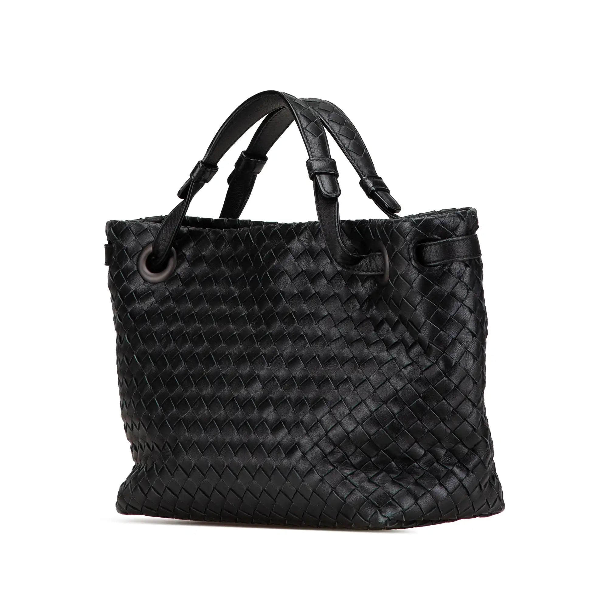 Bottega Veneta Bella Tote Pelle interseciato nera