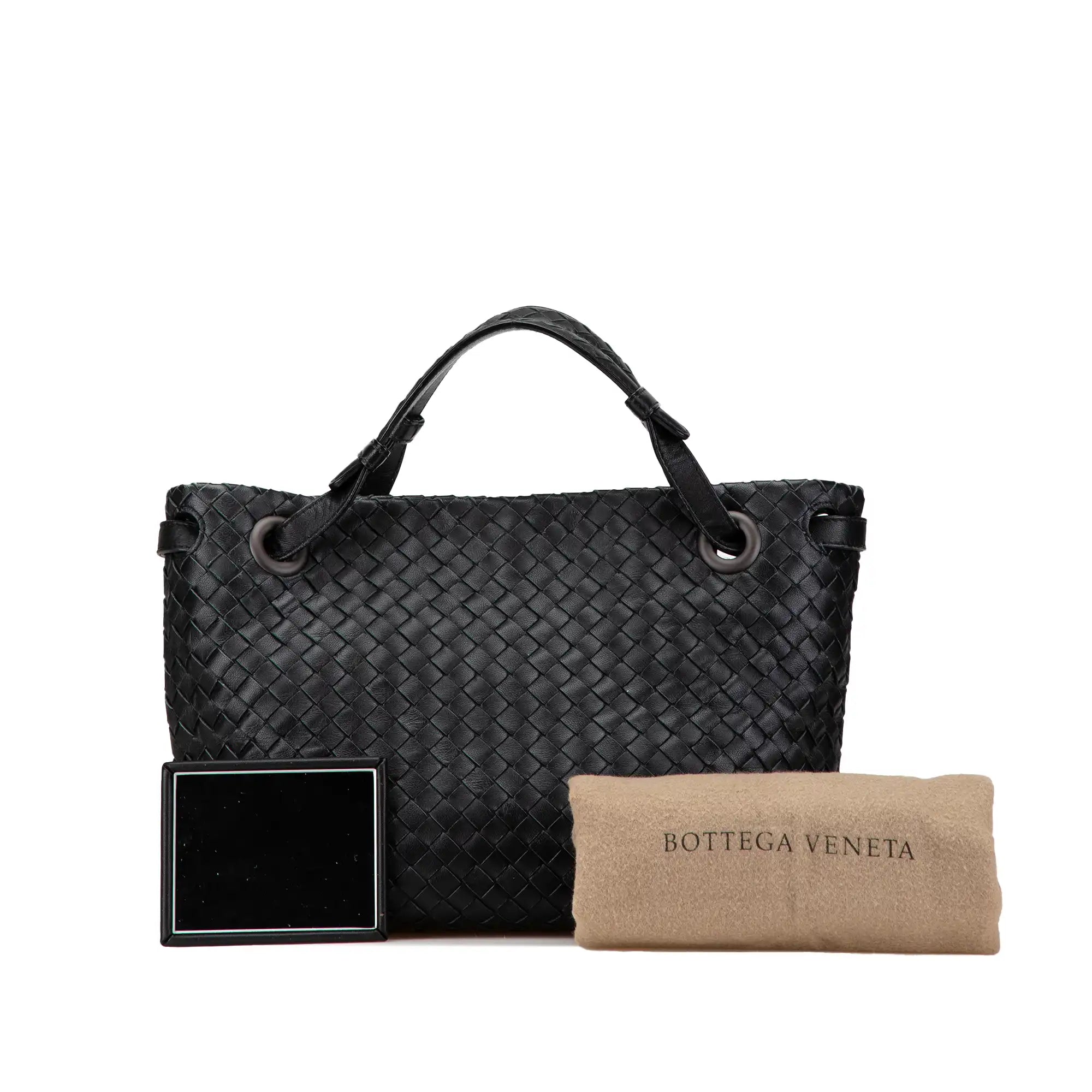 Bottega Veneta Bella Tote Pelle interseciato nera