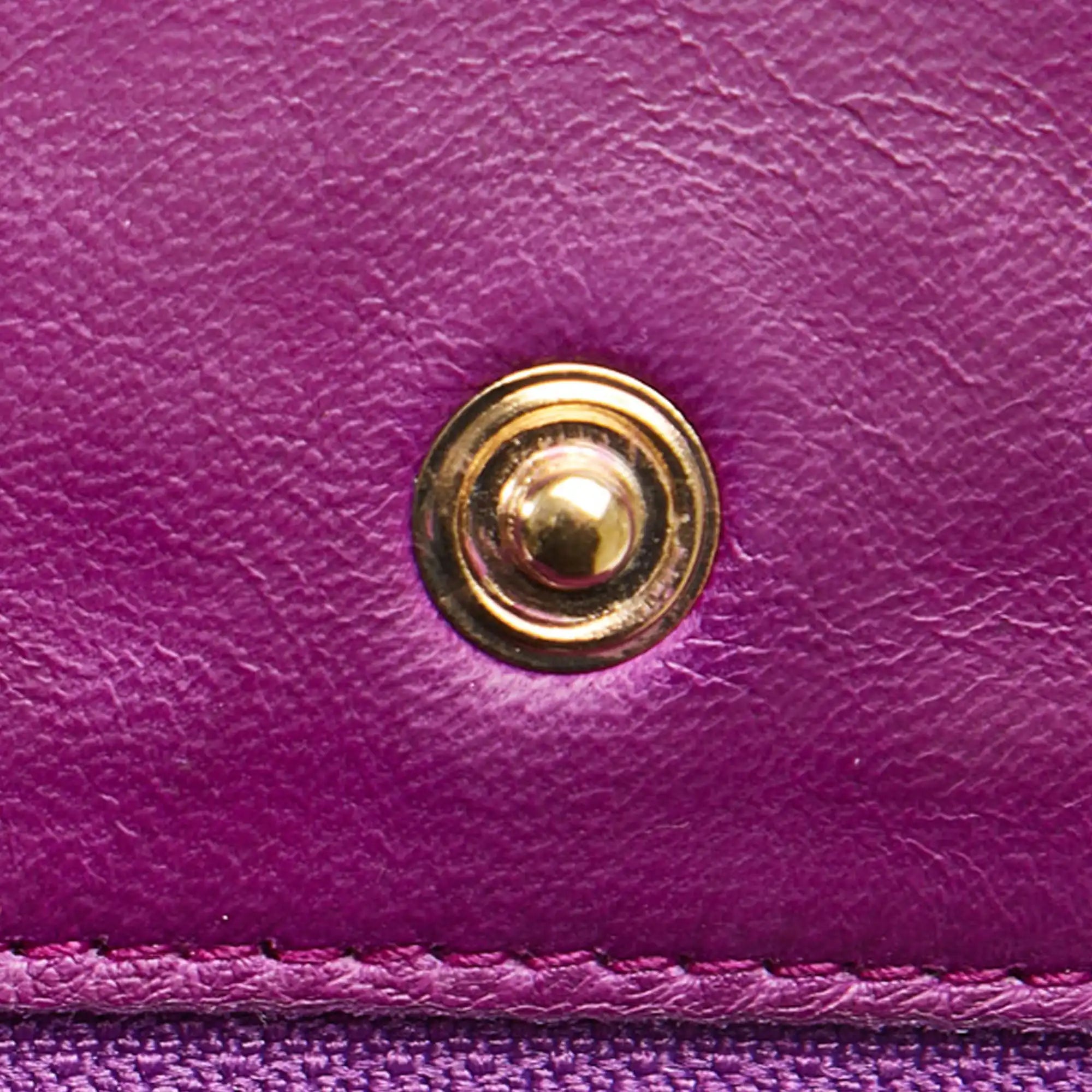 Chanel Camellia Wallet On Chain Purple Lambskin Gold