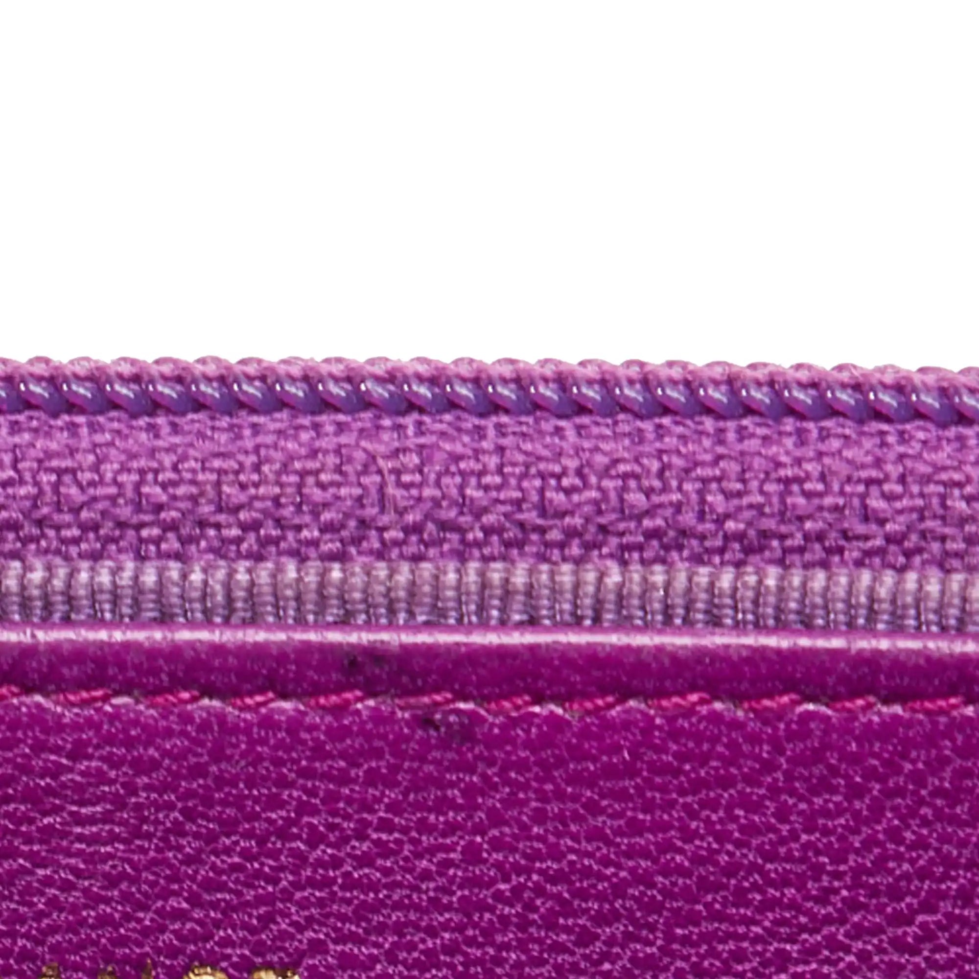 Chanel Camellia Wallet On Chain Purple Lambskin Gold