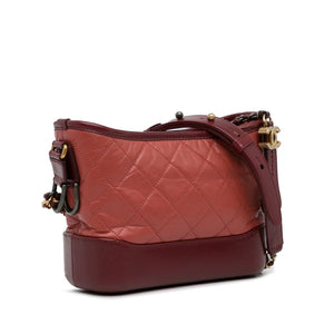 Chanel Gabrielle Small Two Color Red Chevron Lambskin Gold