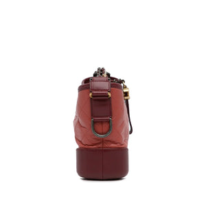 Chanel Gabrielle Small Two Color Red Chevron Lambskin Gold