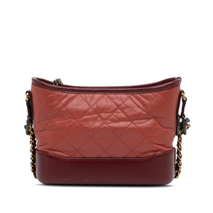 Chanel Gabrielle Small Two Color Red Chevron Lambskin Gold