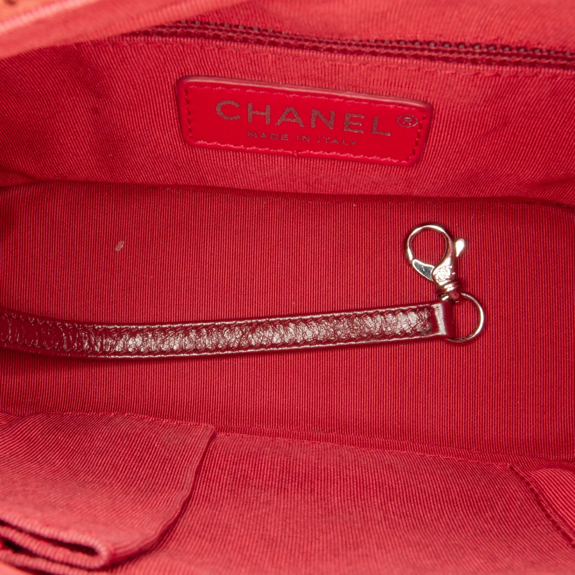 Chanel Gabrielle Small Two Color Red Chevron Lambskin Gold