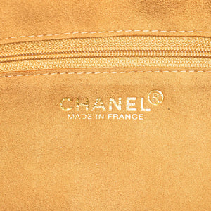 Chanel CC Clutch Beige Suede Green