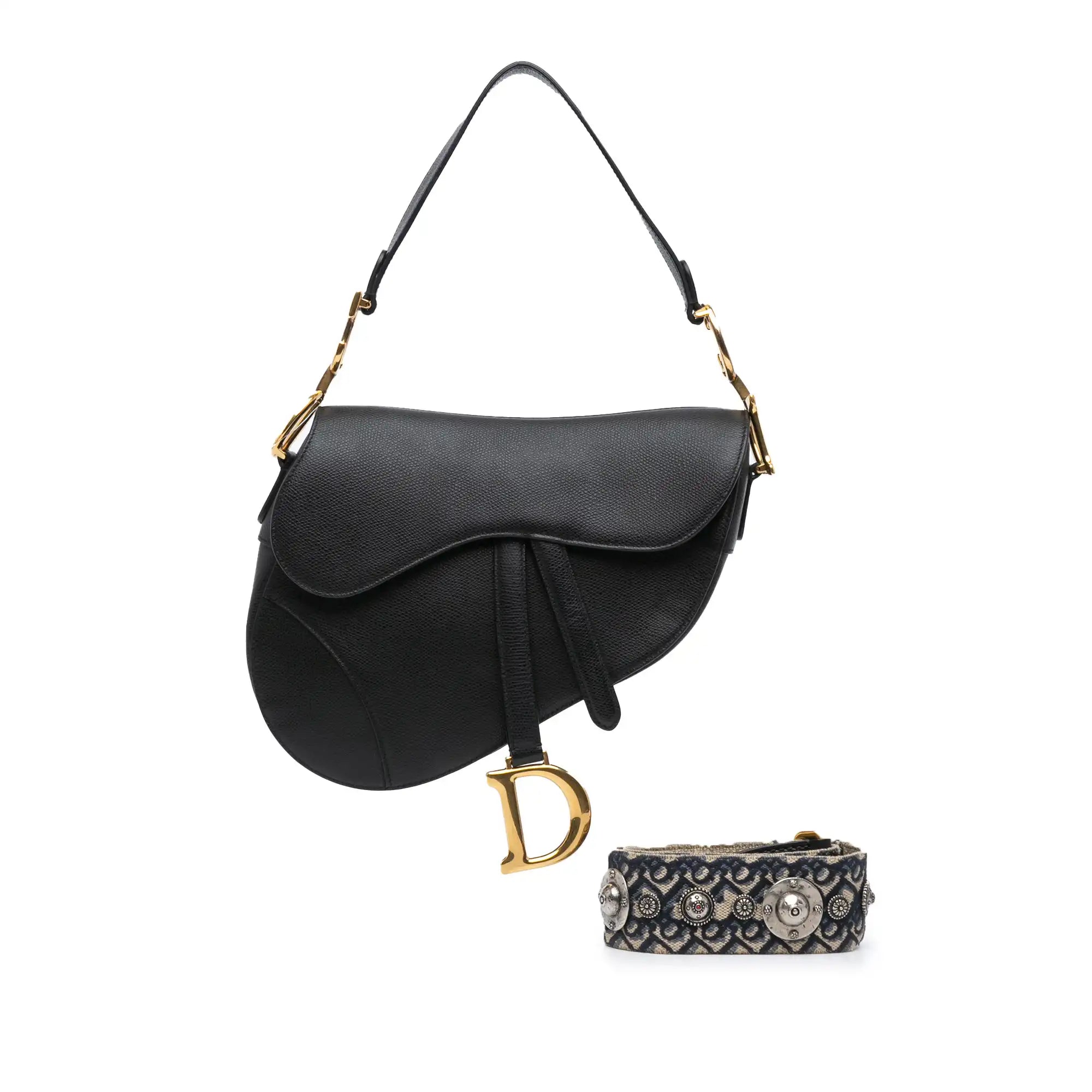 Dior Saddle Bag Medium Black Calfskin