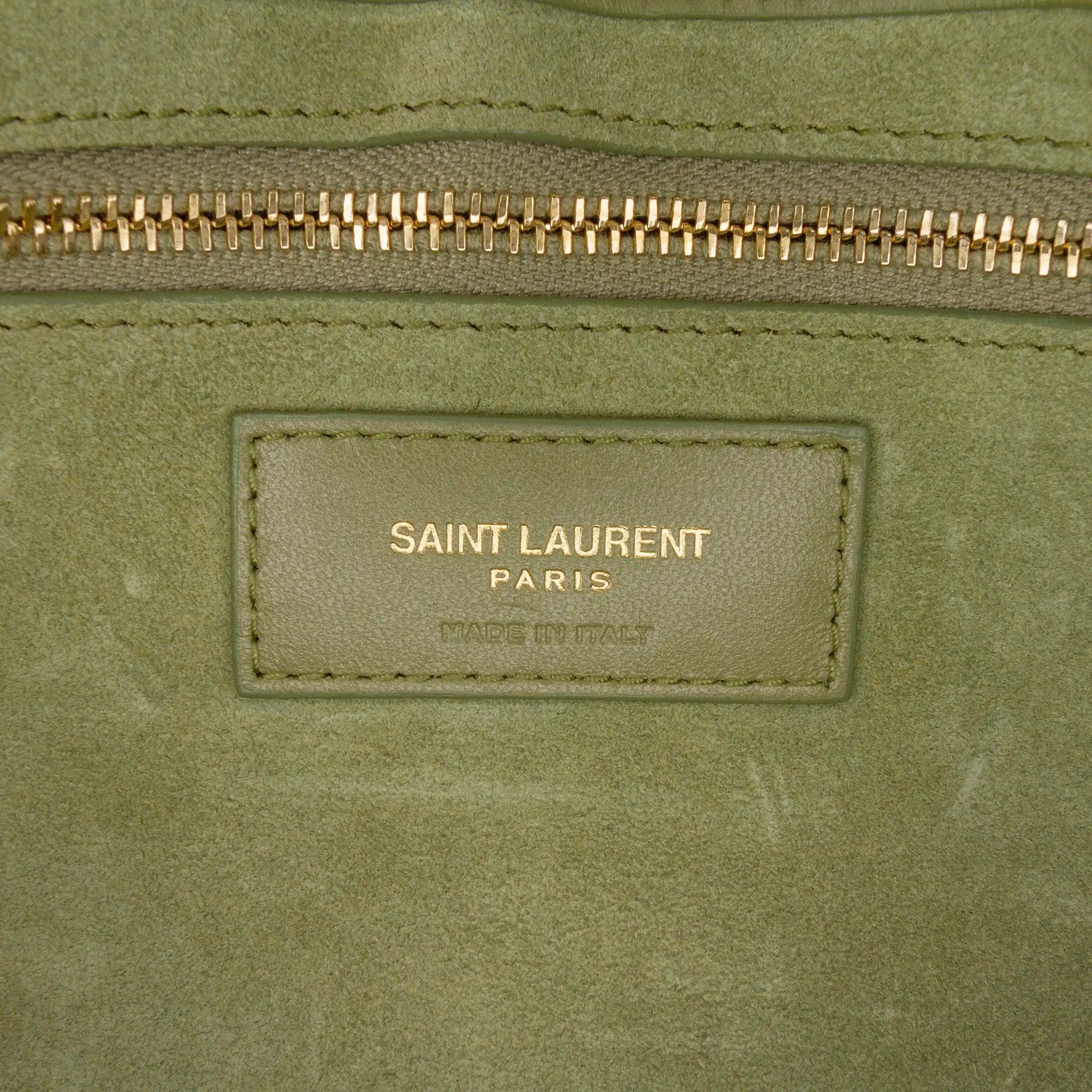 Yves Saint Laurent Le 5 a 7 Green Leather