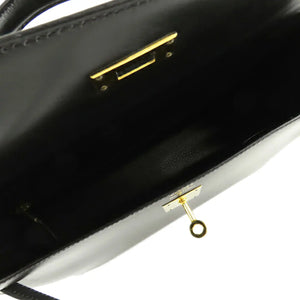 Hermès Kelly Sellier 32 Black Boxcalf Gold