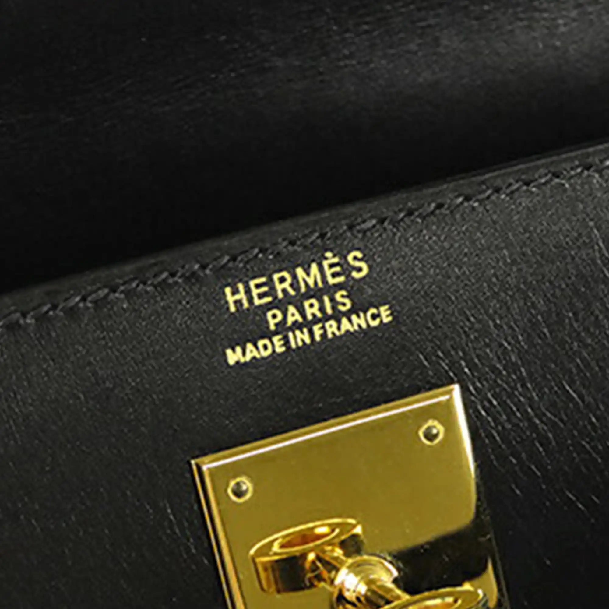 Hermès Kelly Sellier 32 Black Boxcalf Gold