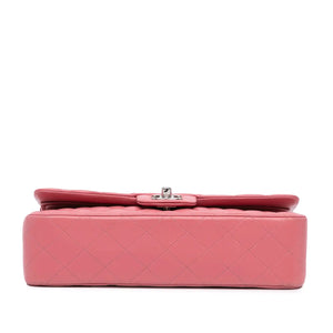 Chanel Classic Double Flap Medium Pink Lambskin Silver