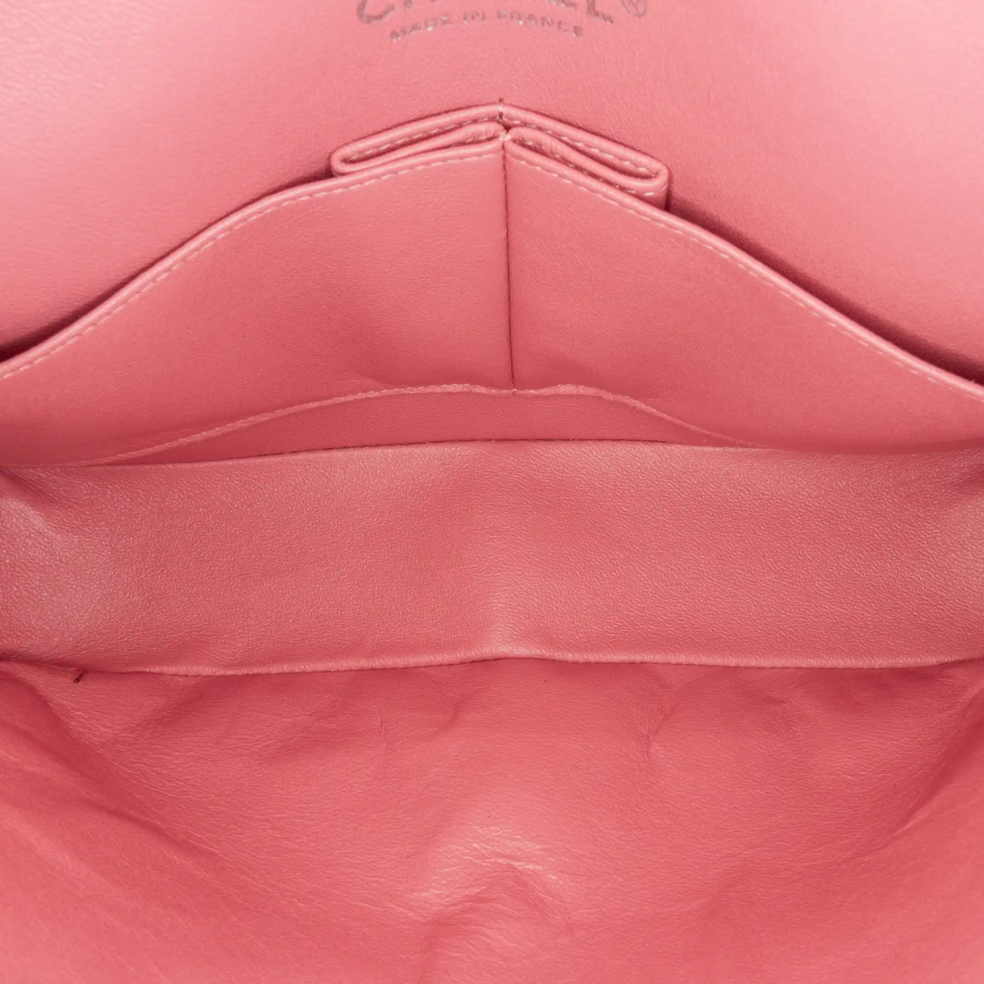 Chanel Classic Double Flap Medium Pink Lambskin Silver