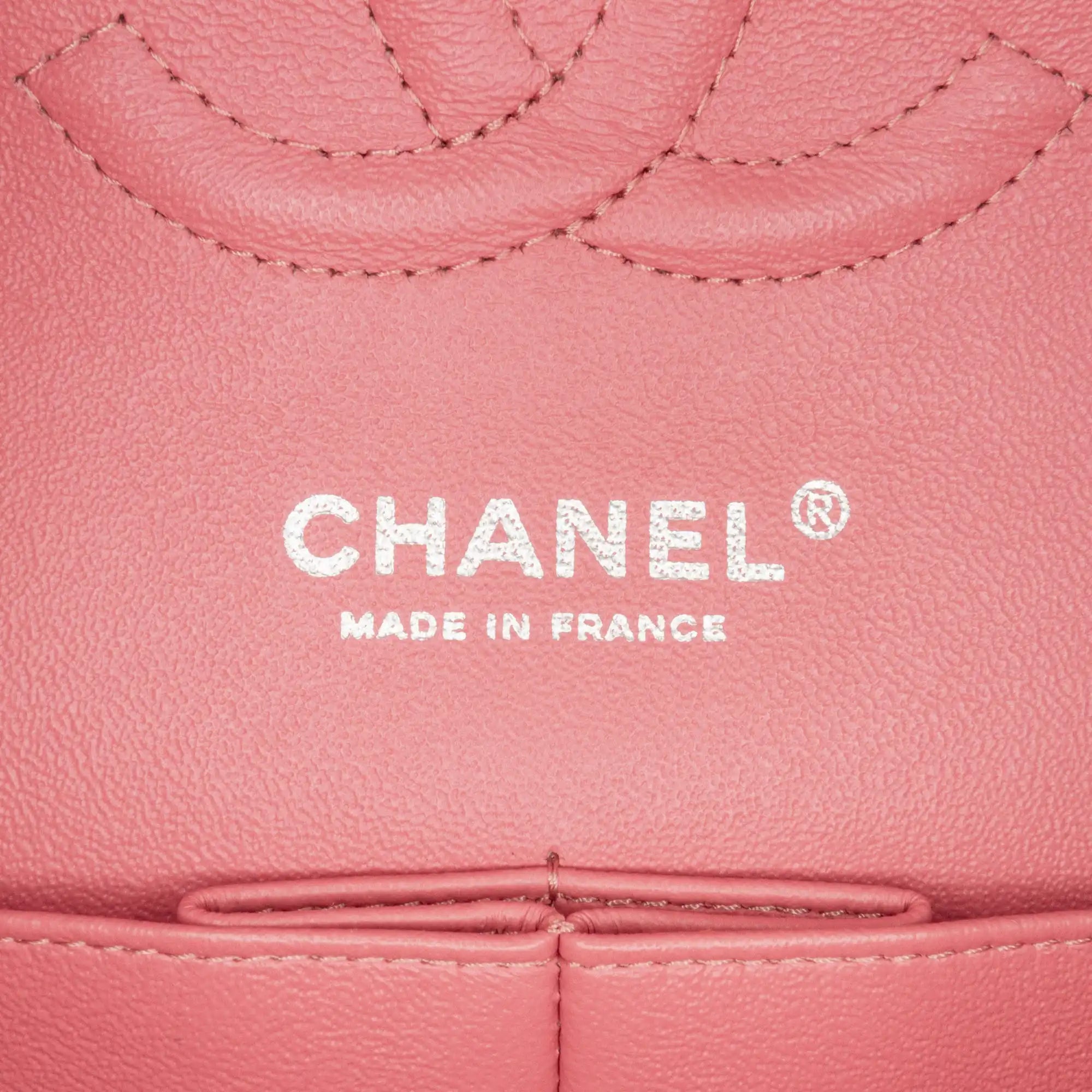 Chanel Classic Double Flap Medium Pink Lambskin Silver