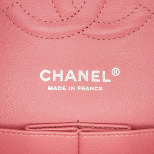 Chanel Classic Double Flap Medium Pink Lambskin Silver