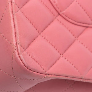 Chanel Classic Double Flap Medium Pink Lambskin Silver