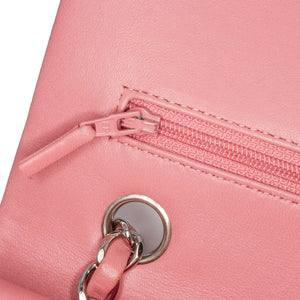 Chanel Classic Double Flap Medium Pink Lambskin Silver