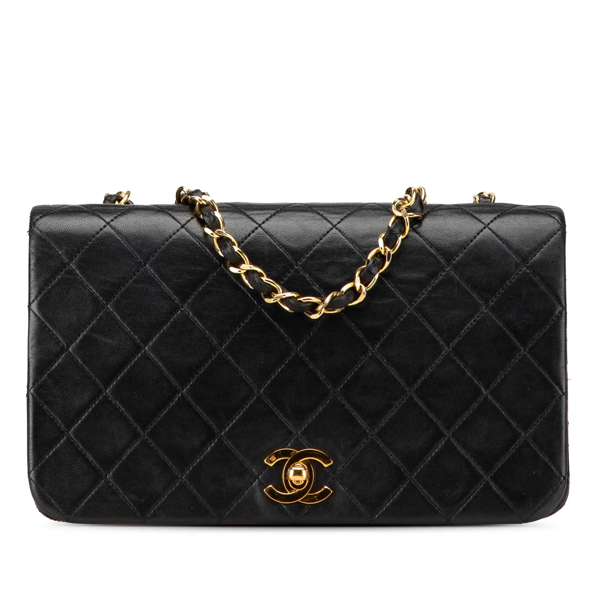 Chanel Full Flap Bag Black Lambskin Gold