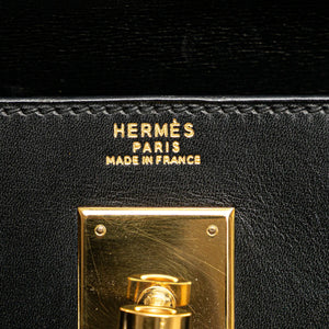 Hermès Kelly Sellier 32 Black Boxcalf Gold