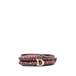 Dior Saddle Bag Small Red Oblique Canvas