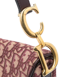 Dior Saddle Bag Small Red Oblique Canvas