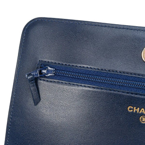 Chanel Boy WOC Blue Caviar Gold