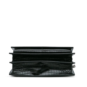 Yves Saint Laurent Sunset Medium Black Croco Exclossed Pelle