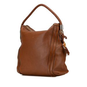 Gucci Shoulder Bag Bella Brown Leather