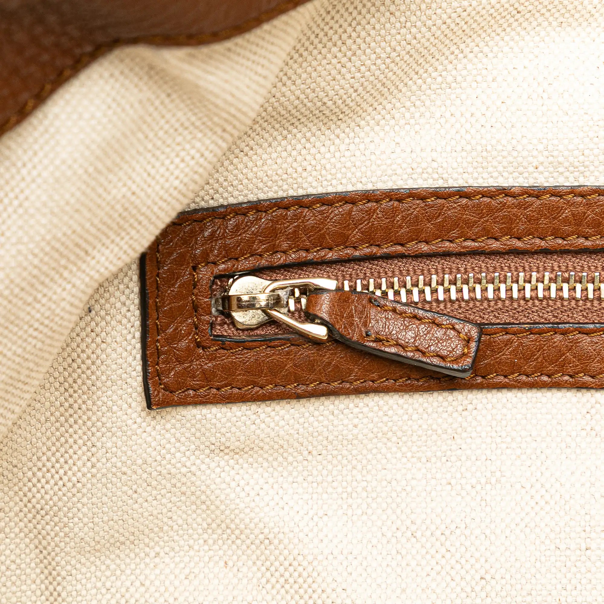 Gucci Shoulder Bag Bella Brown Leather