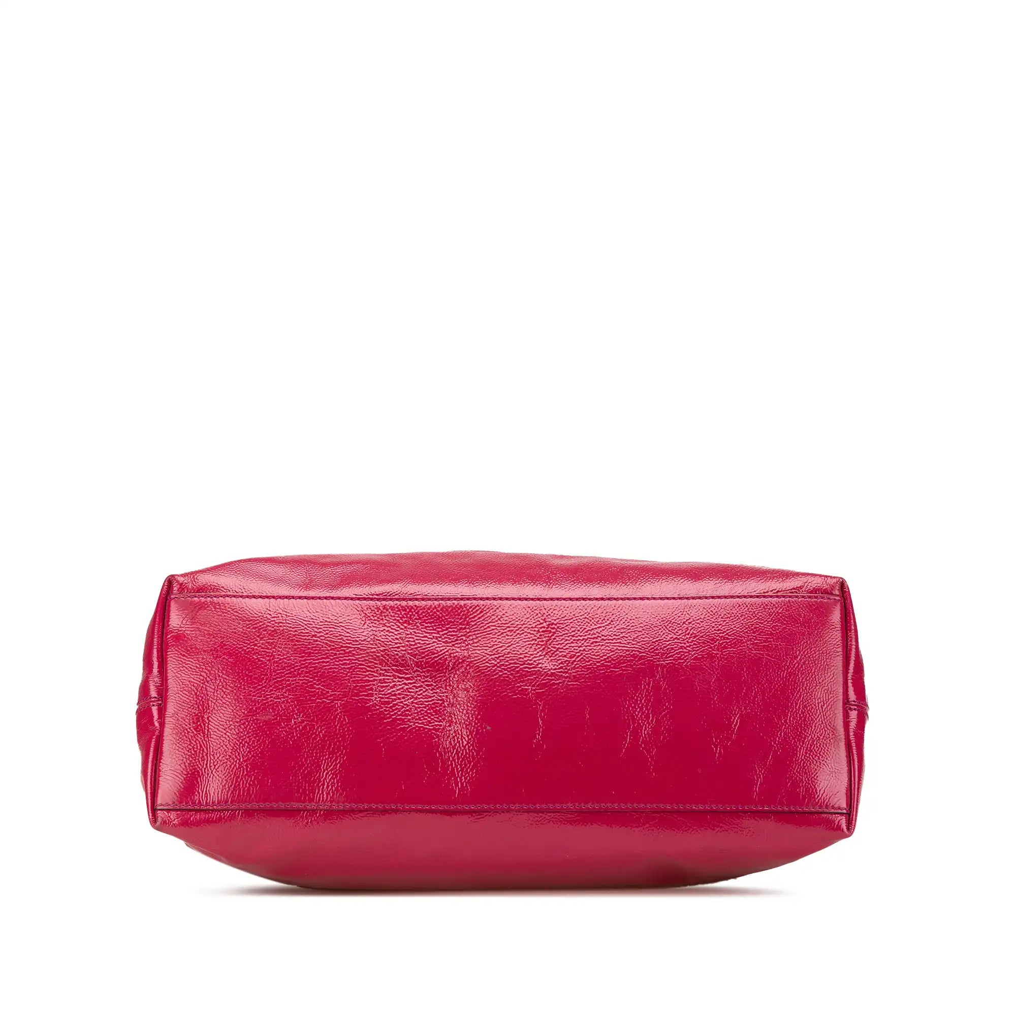 Gucci Soho Chain Tote Pelle di brevetto blu media