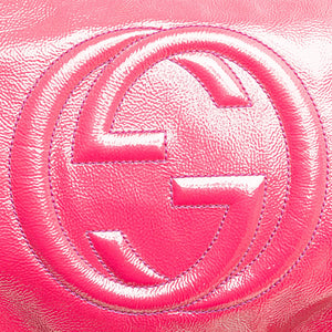 Gucci Soho Chain Tote Pelle di brevetto blu media