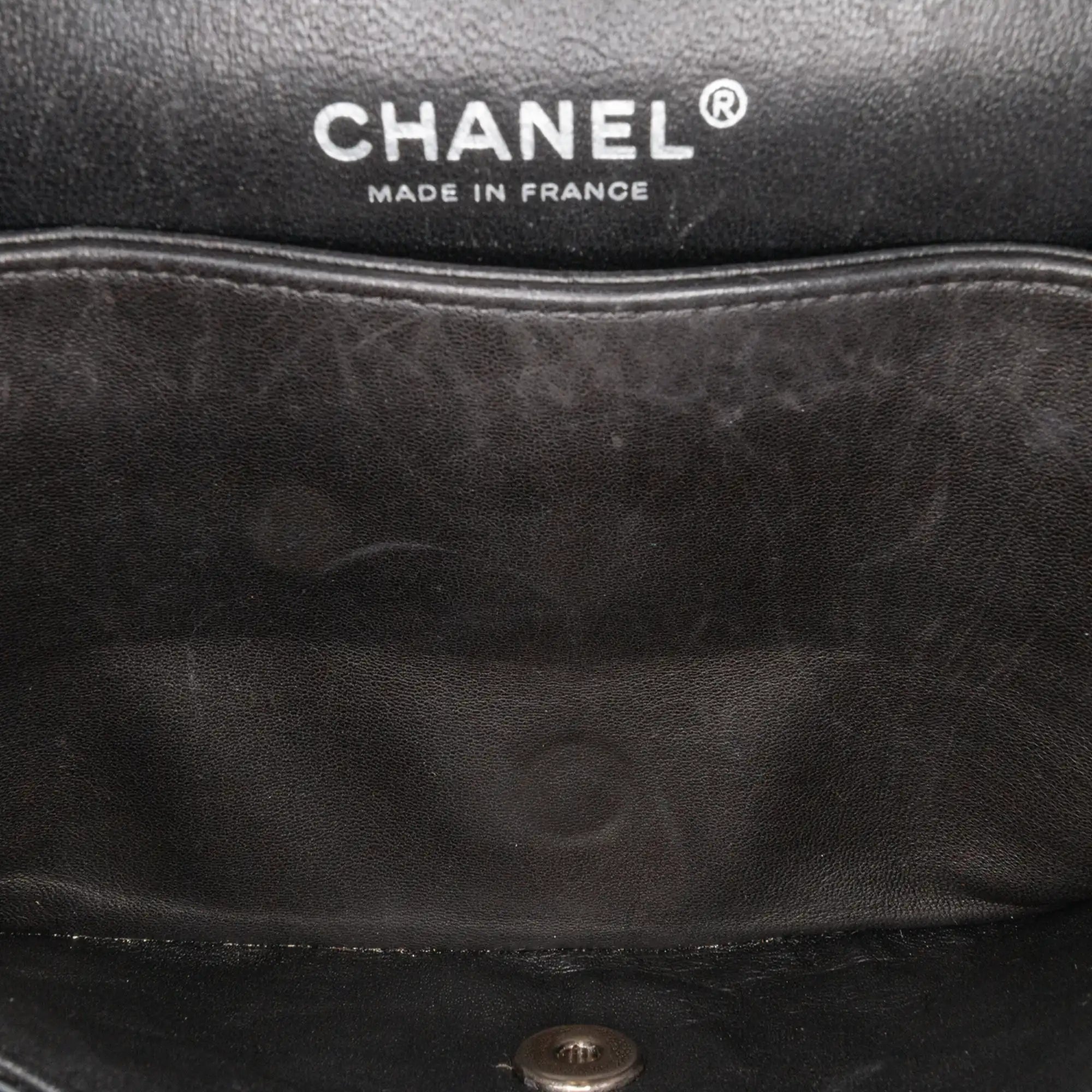 Chanel Classic Double Flap Medium Black Patent Leather Silver