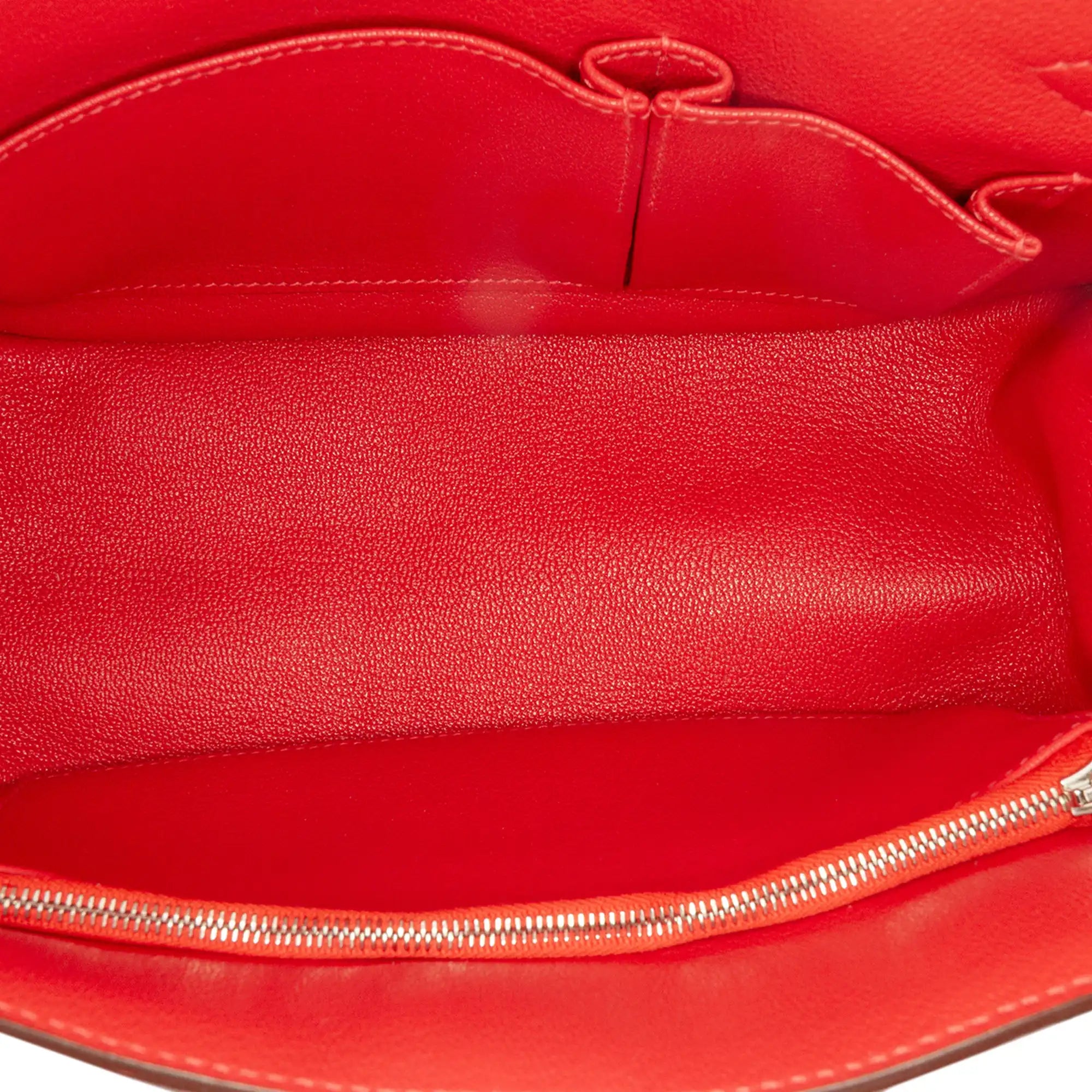Hermès Jypsiere 28 Red Clemence Palladium