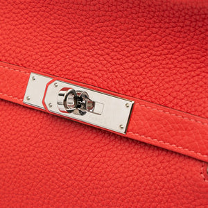 Hermès Jypsiere 28 Red Clemence Palladium