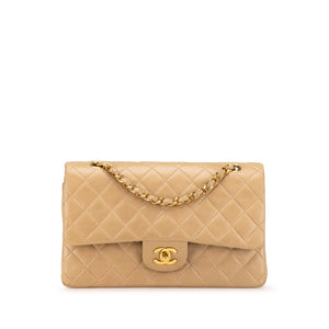 Chanel Classic Double Flap Medium Beige Lambskin Gold