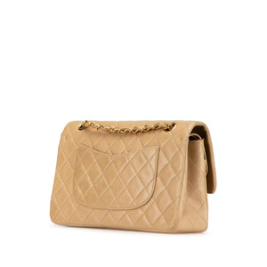 Chanel Classic Double Flap Medium Beige Lambskin Gold