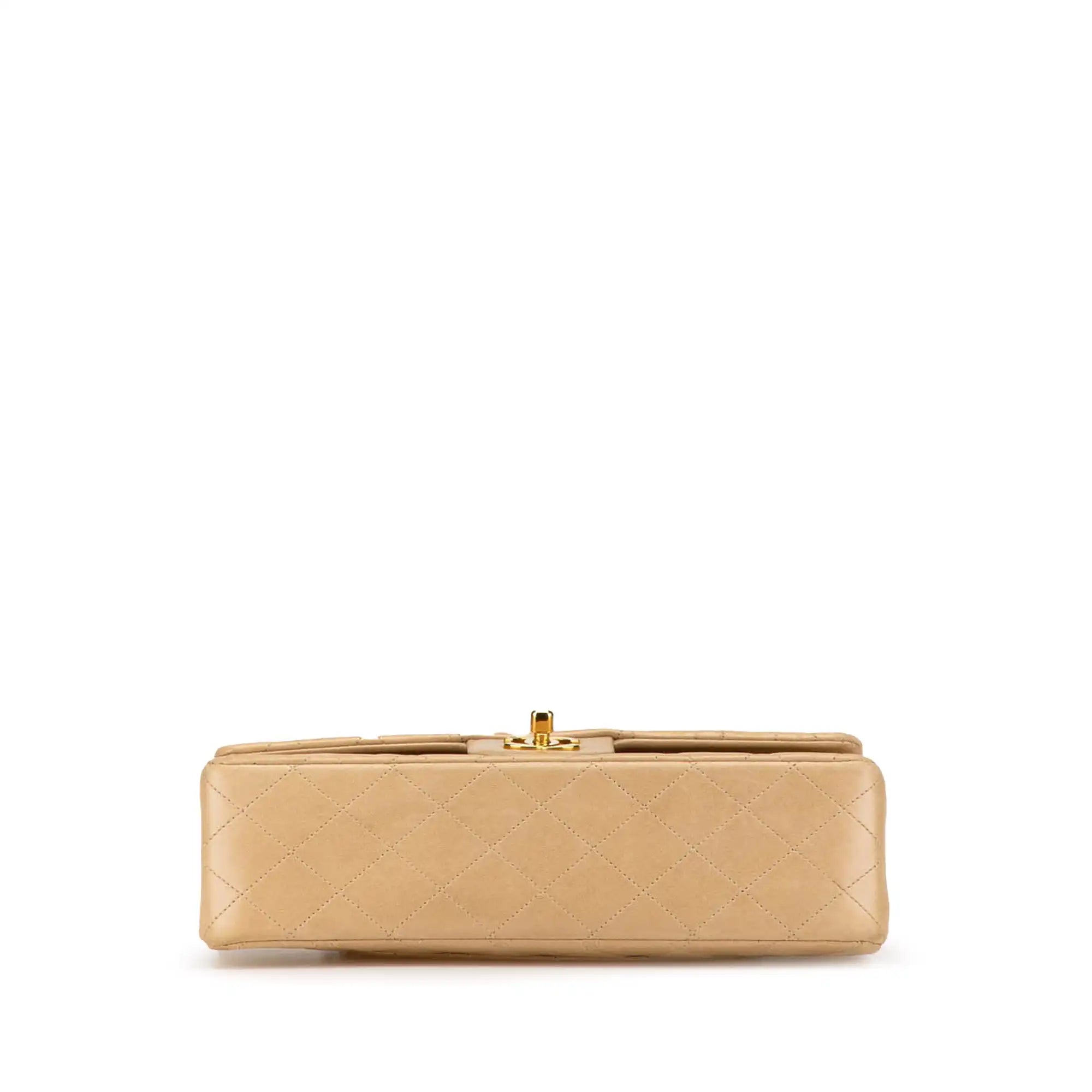 Chanel Classic Double Flap Medium Beige Lambskin Gold