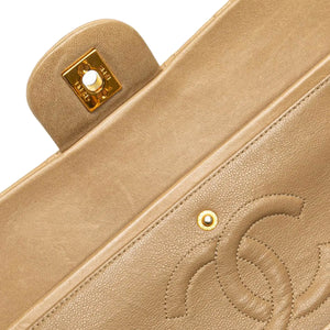 Chanel Classic Double Flap Medium Beige Lambskin Gold