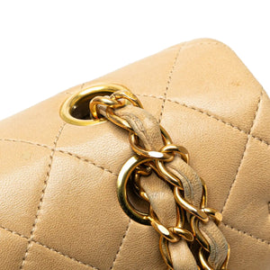 Chanel Classic Double Flap Medium Beige Lambskin Gold
