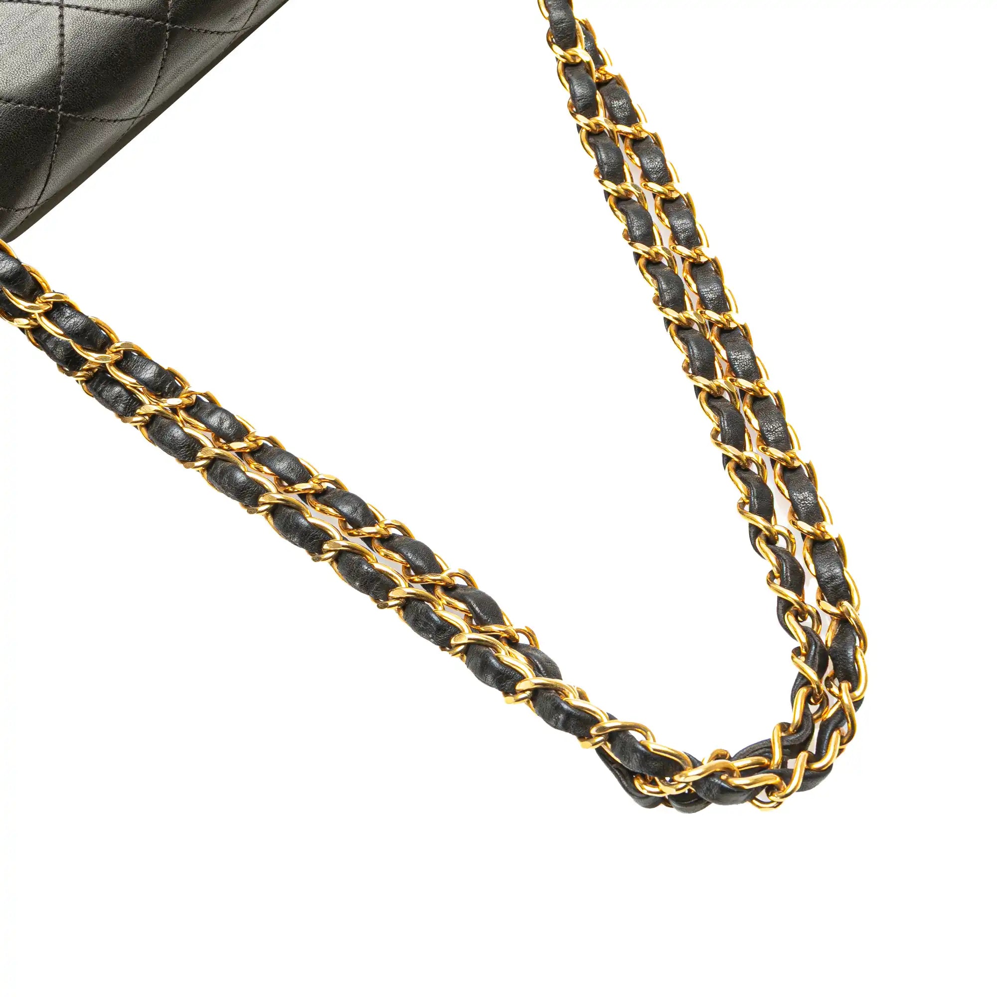 Chanel Classic Double Flap Medium Black Lambskin Gold