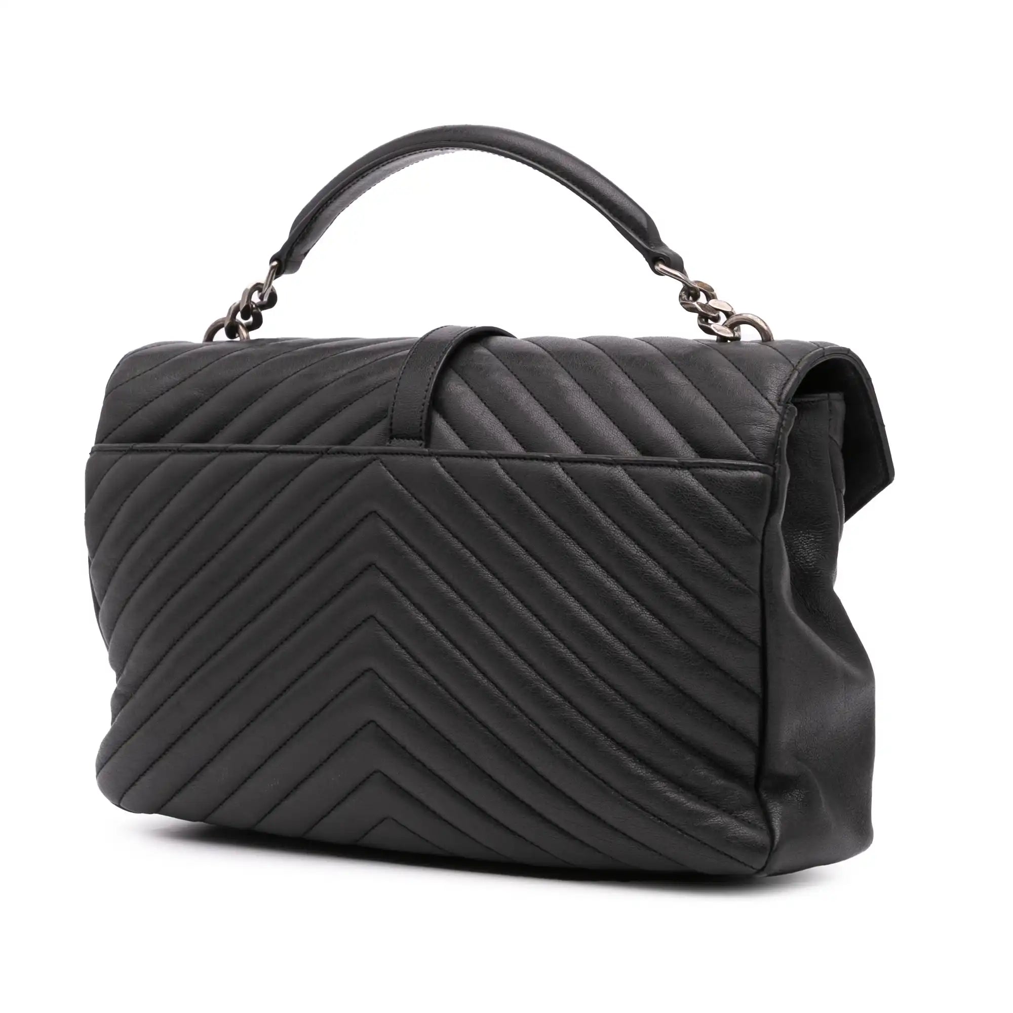 Yves Saint Laurent College Top Handle Bag Large Black
