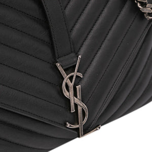 Yves Saint Laurent College Top Handle Bag Large Black