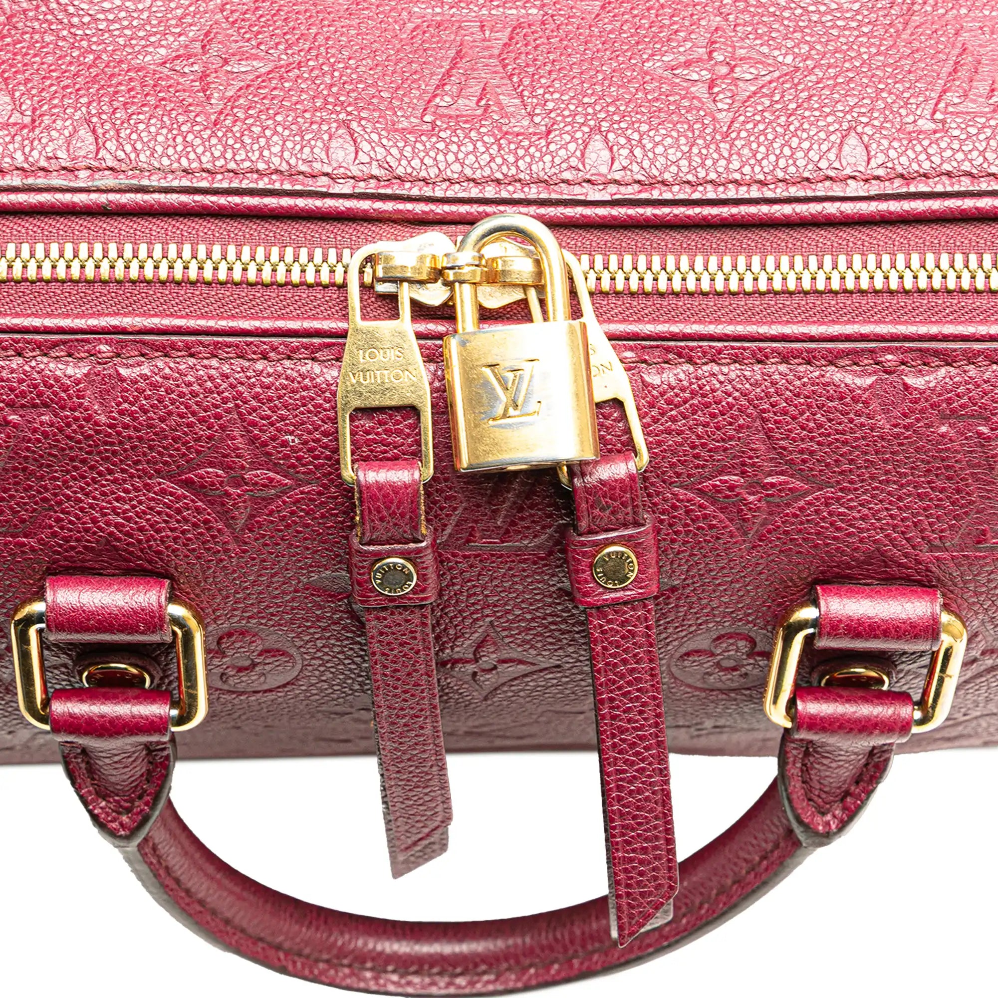 Louis Vuitton Speedy 25 Bandoulière Red Monogram Empreinte