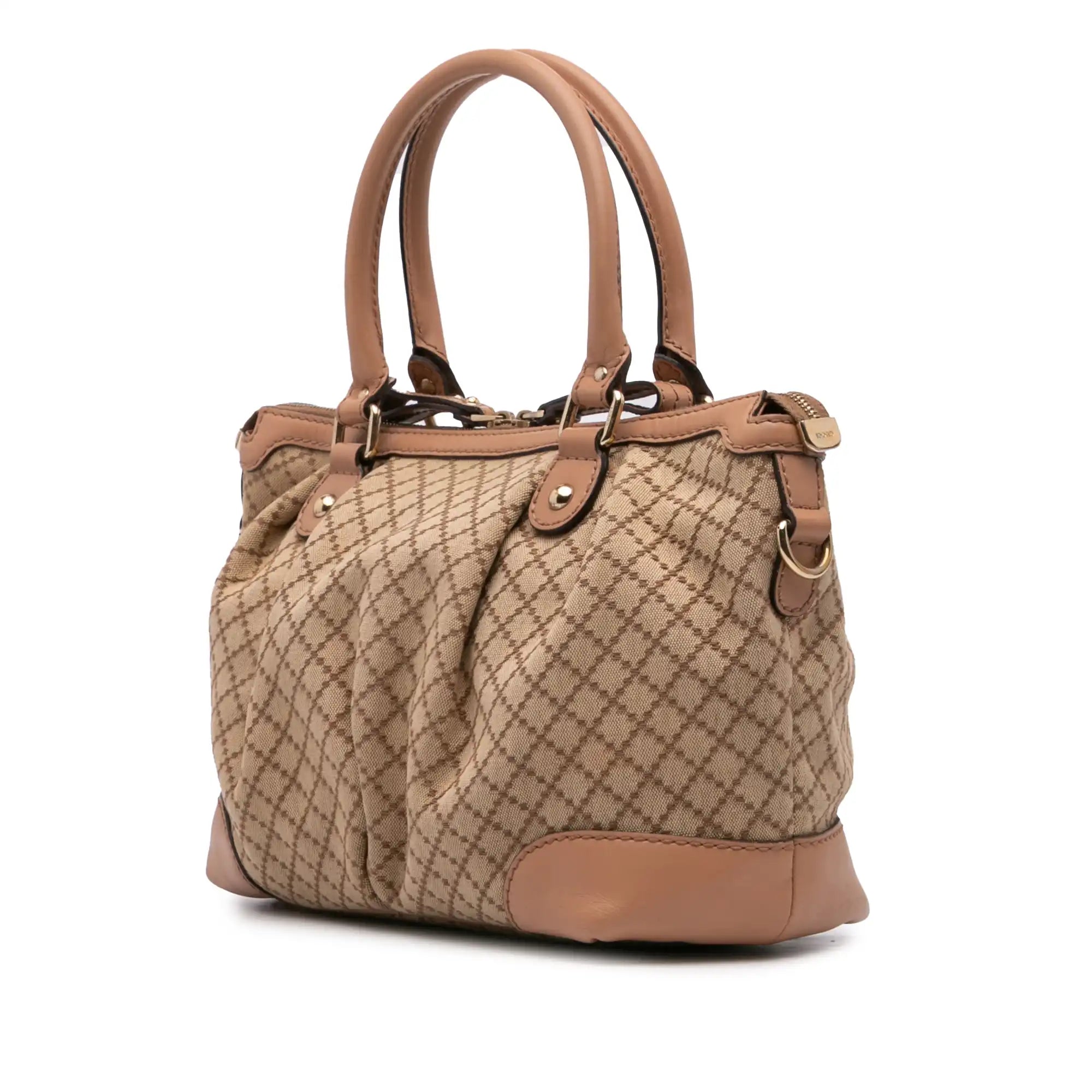 Gucci Sukey Handbag Brown Diamante Canvas