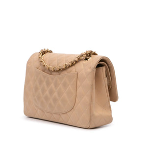 Chanel Classic Double Flap Medium Beige Caviar Gold