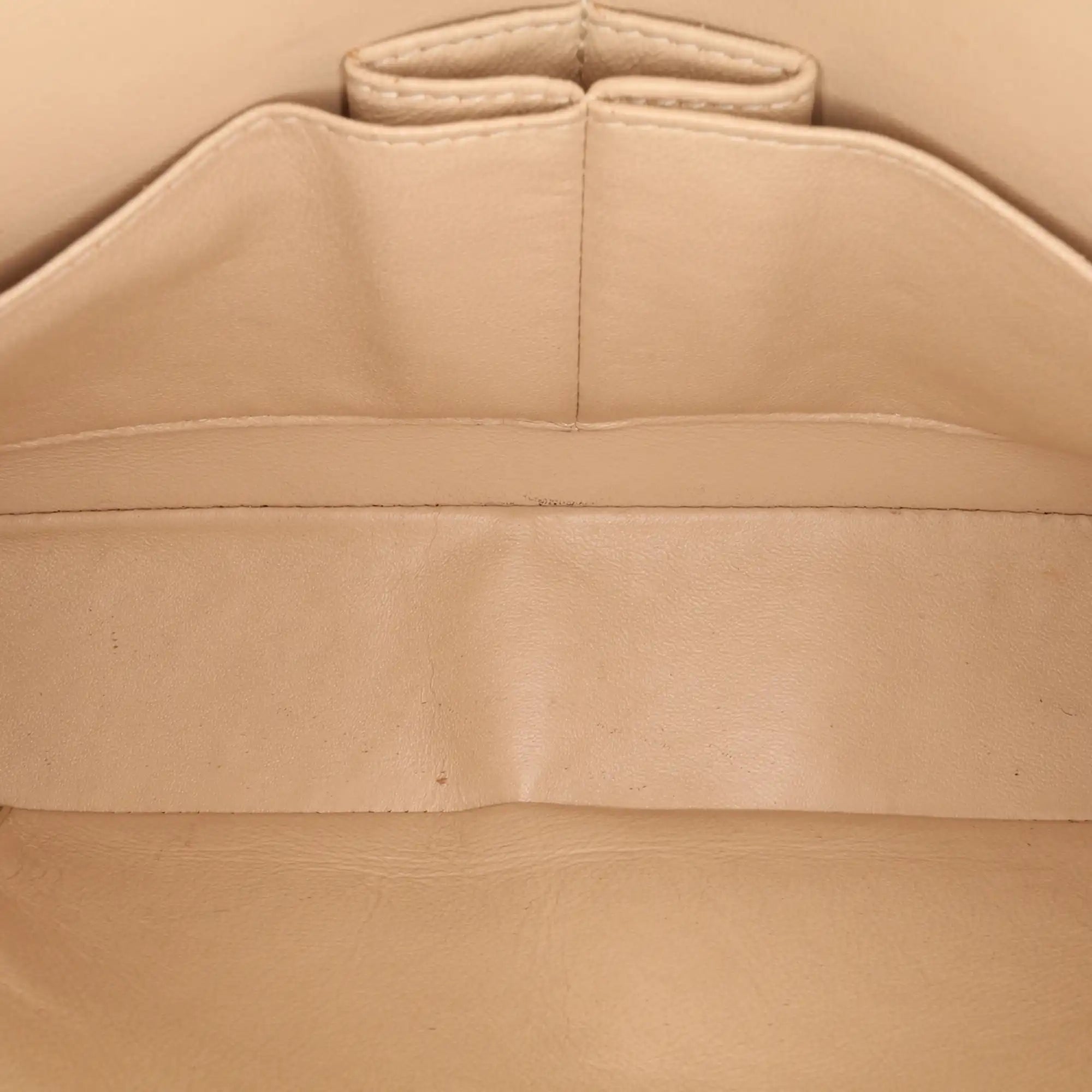 Chanel Classic Double Flap Medium Beige Caviar Gold