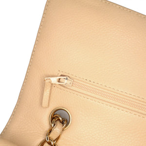 Chanel Classic Double Flap Medium Beige Caviar Gold