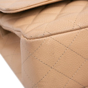 Chanel Classic Double Flap Medium Beige Caviar Gold