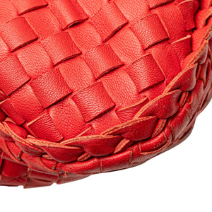 Bottega Veneta Hobo Bag Small Red Intrecciato