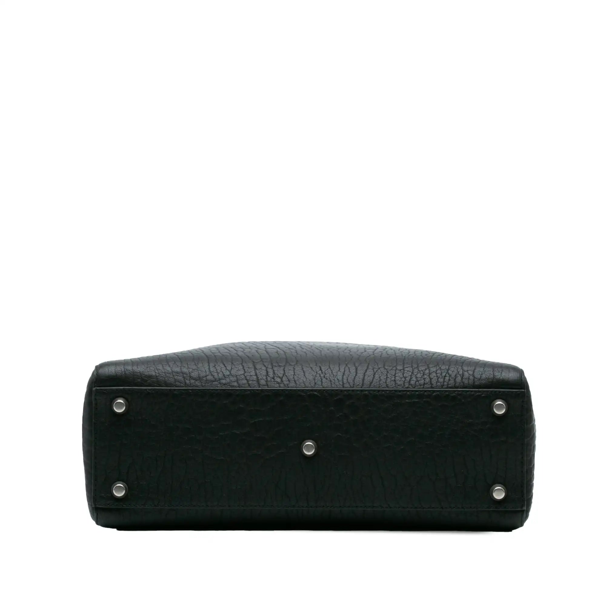 Dior Lady Dior Large Black Grained Lambskin Silver