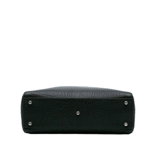 Dior Lady Dior Large Black Grained Lambskin Silver